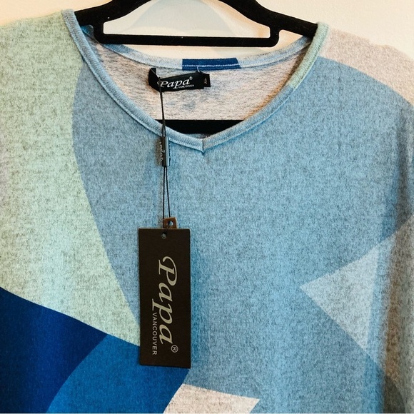 PAPA VANCOUVER Sz XL Asymmetrical Handkerchief Hem Line Patch  Pockets Tunic NEW - Picture 4 of 9